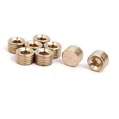 uxcell Brass Hex Socket Pipe Fitting, 1/4BSP Male Thread Hose Adapter ...