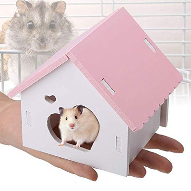 gutongyuan Hamster Hideout Hut Wooden DIY Hideaway Exercise Toy