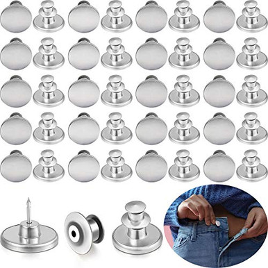 20 Sets Metal Jean Button Replacement No Sew Instant Buttons Detachable ...