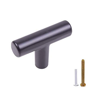 ELVEDO 1 Pack 2 inch Knobs Flat Black Modern Cabinet Hardware Handle ...