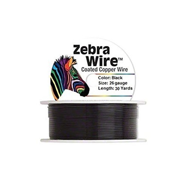 Zebra Coated Copper Wire Black 26 Gauge 30 Yards - Warehousesoverstock