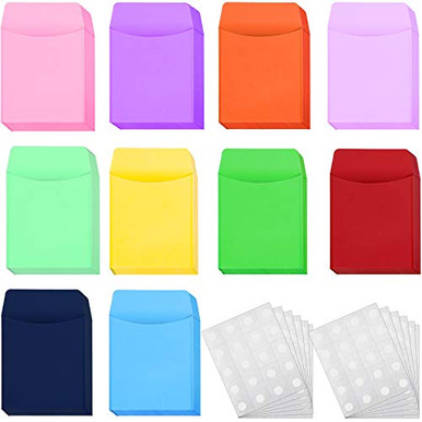 100 Pieces Library Card Envelope Colorful Small Packets Envelopes ...