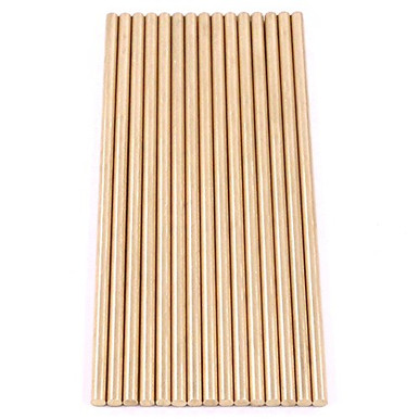 15 Pack 3mm X 100mm Brass Solid Round Rods - Golden Brass Bar Stock For DIY, Model Building, Shafts & Axles