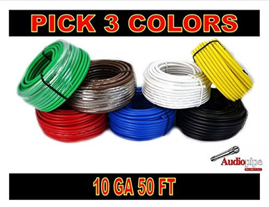 Audiotek 10 Gauge Speaker Wire – 50 Feet, Heavy Duty, Marine & Car Audio, Clear Jacket-1238164