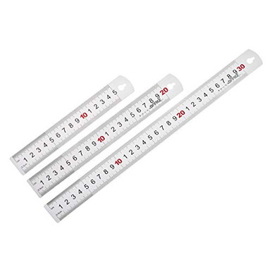 uxcell Aluminum Ruler Set 6,8,12 Inch Flat Metal Rulers Metric and ...