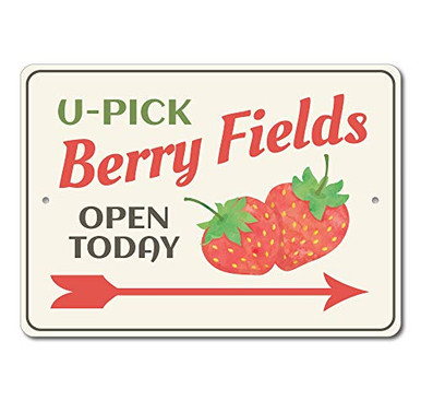 UPick Sign, Berry Fields Sign, Strawberry Decor, Strawberry Sign, Berry ...