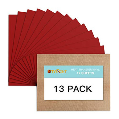 Red Htv Red HTV Heat Transfer Vinyl Bundle: 13 Pack 12 inch x 10 inch Red Iron ...