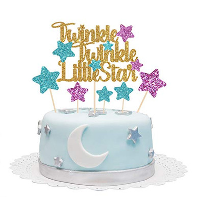 DillDall Gold Twinkle Twinkle Little Star Cake Topper with Cupcake ...