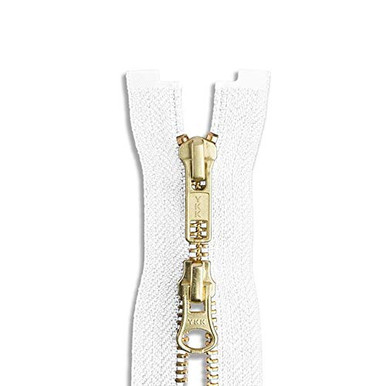 22 inch Brass TwoWay Jacket Zipper White Separating Zipper Zip for ...