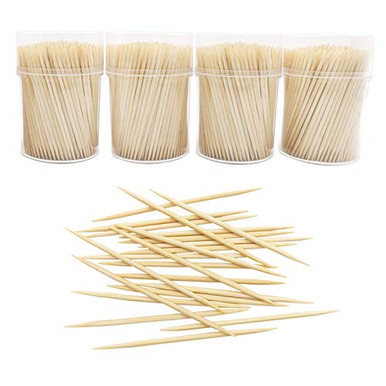 BLUE TOP Natural Bamboo Wooden Toothpicks,1800 Pieces Hard and Safe for ...