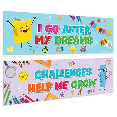 Sweetzer and Orange Motivational Banners Growth Mindset Posters ...