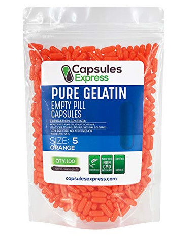 XPRS Nutra Size 5 Empty Capsules - 100 Count Colored Empty Gelatin ...