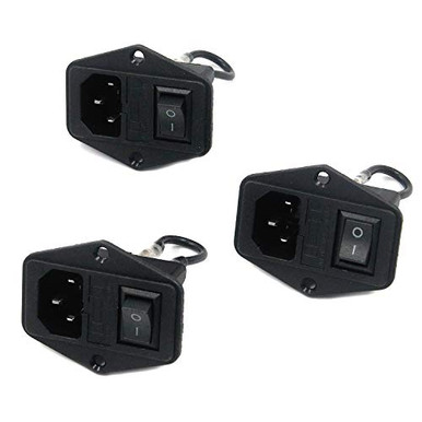 Semetall 3Pcs 3 Pin 250V 10A Inlet Module Plug with Rocker Switch and ...