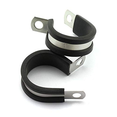 HJ Garden 6pcs 1 inch Rubber Cushioned Cable Clamp 304 Stainless Steel ...