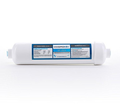 Hydronix ICF-6 Inline RO Post-Fridge Water Filter – Coconut Shell GAC, 1000 Gallon Capacity, 1/4" NPT Ports