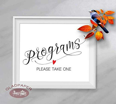 Modern Calligraphy Programs Sign Programs Please Take One signage ...