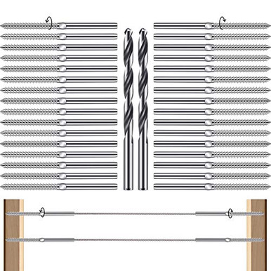 32 Pcs 16 Pairs Swage Lag Screws Right and Left Handed Thread Cable ...