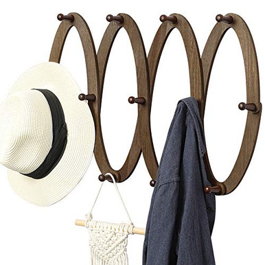 STRONA White Expandable Coat Rack, Sturdy 13 Hook Togo