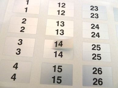 Durable Number Labels Minilabel 31X10mm Black On Silver Labels Twins Consecutively Numbered 1 ...