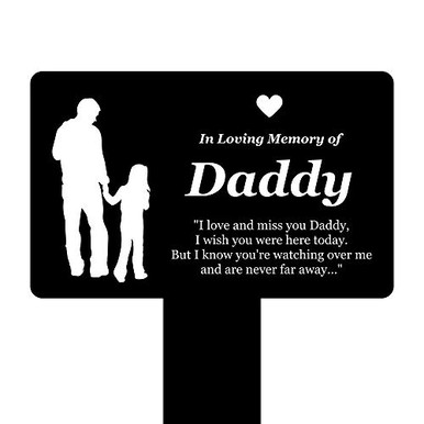 OriginDesigned Targa Commemorativa Mum & Dad – Interni/Esterni – Bianco E Nero – Con Poesia E Cuore Inciso