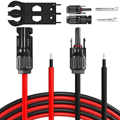 Weatherproof Solar Cable Tips POWISER 30 Feet 10AWG Solar Extension Cable with Weatherproof Female ...