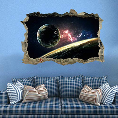 Wallpark Outer Space Galaxy Planet Earth Wall Sticker, Solar System ...