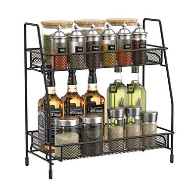 Spice Seasoning Rack Organizer for Countertop Kitchen, 2-Tier Spice ...