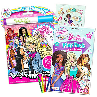 Girl Barbie Coloring Books Activity Bundle - 2 Pack Barbie Imagine Ink ...