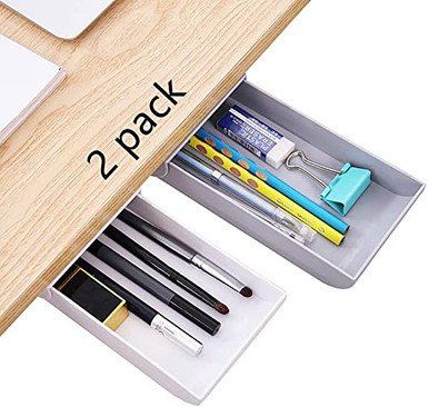 Under Desk Drawer 2 Pack Under Desk Storage Desk Organizer Drawer