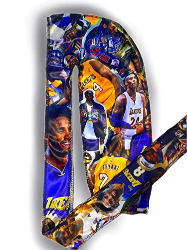 Afro Design Durag Silky 360 wave Du Rag with long tails and quadruple ...