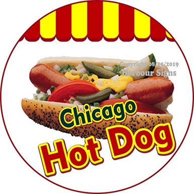 Harbour Signs Chicago Hot Dog Decal Concession Restaurant Food Truck ...