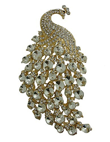 TTjewelry Gorgeous Oval Art Nouveau Luxury Brooch Austrian Crystal 