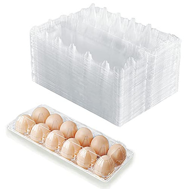 HILELIFE Plastic Egg Cartons Bulk - 40 Pack Clear Plastic Egg Carton ...