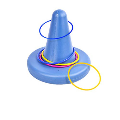 Toyvian Ring Toss Game Set with 5 Rings Throwing Ring Toy Stacking Ring ...