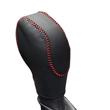 Loncky Black Genuine Leather Custom Car Gear Shift Knob Cover For Volkswagen Vw Golf 2010 2011 Eos 2007 2011 Tiguan 2009 2010 Rabbit 2006 2009 Vw Jetta 2005 2010 Automatic