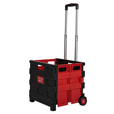 Lucky Tree Collapsible Rolling Crate Transit Utility Cart Foldable ...