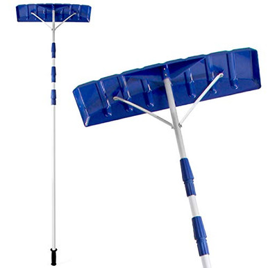 Poly Snow Rake Ohuhu 21 FT Adjustable Telescoping Snow Roof Rake Twist-N-Lock Snow ...