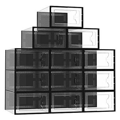 12 Pack Shoe Storage Bins, Waterproof Storage Boxes, Ghana 12 Pack Shoe Storage Bins, Waterproof Storage Boxes, Ghana