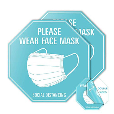 Double Sided-2 Pack 10inch Face Mask Required Sign.Peel and Stick Vinyl ...