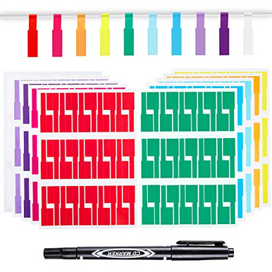 Power Cable Label Handwrite 600 PCS Cable Labels with Marker- 10 Colors Waterproof Cable Tags Wire ...