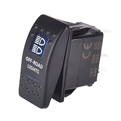 Homyl 20A 12V Rocker Toggle Switch ON/OFF Blue LED Light Bar - OFF-ROAD ...