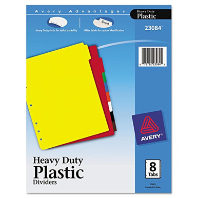 Averyamp-reg- Plastic Index Dividers- White Self-Stick Labels- Eight ...