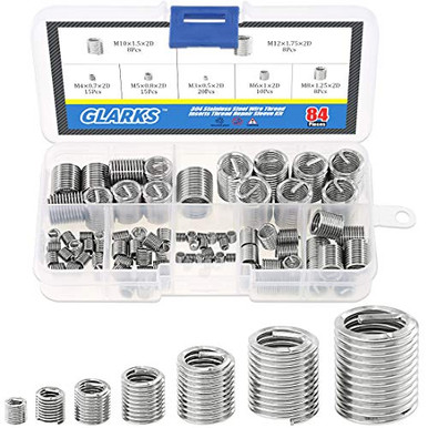 Glarks 84Pcs 304 Stainless Steel Wire Thread Inserts Thread Repair ...