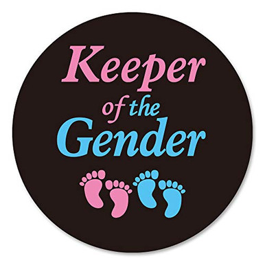 Gender For Sticker Sign Keeper of The Gender Stickers- 40 2inch Gender Reveal Baby Shower Party ...