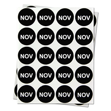 Month Code Round Sticker 1inch Round - 1 Roll November Months of The Year Labels Color Coding ...