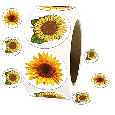 Sunflower Sticker Label Sunflower Stickers Thank You Labels 1.5 Sunflower Labels - Sunflower ...
