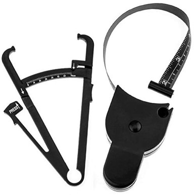 2Pc Body Fat Caliper- Body Mass Measuring Tape Tester Fitness Weight ...
