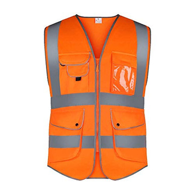 Safety Vest- Class 2 High Visibility Reflective Vest with Multi Pockets ...
