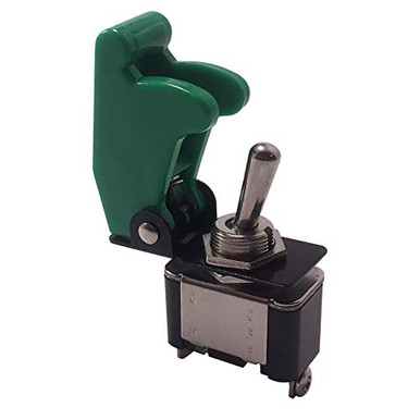 Heavy Duty On Off Metal Toggle Switch 25A 12V and Green Switch Flip Up ...