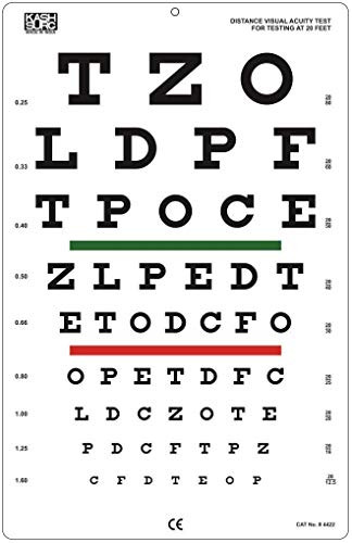 Translucent Visual Testing Asme KASHSURG Snellen Translucent Distance Vision Testing Chart 20 Feet Size ...